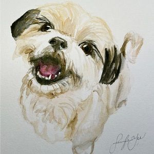 Custom watercolor art! Send your pet to my Instagram yeewatercolorworld